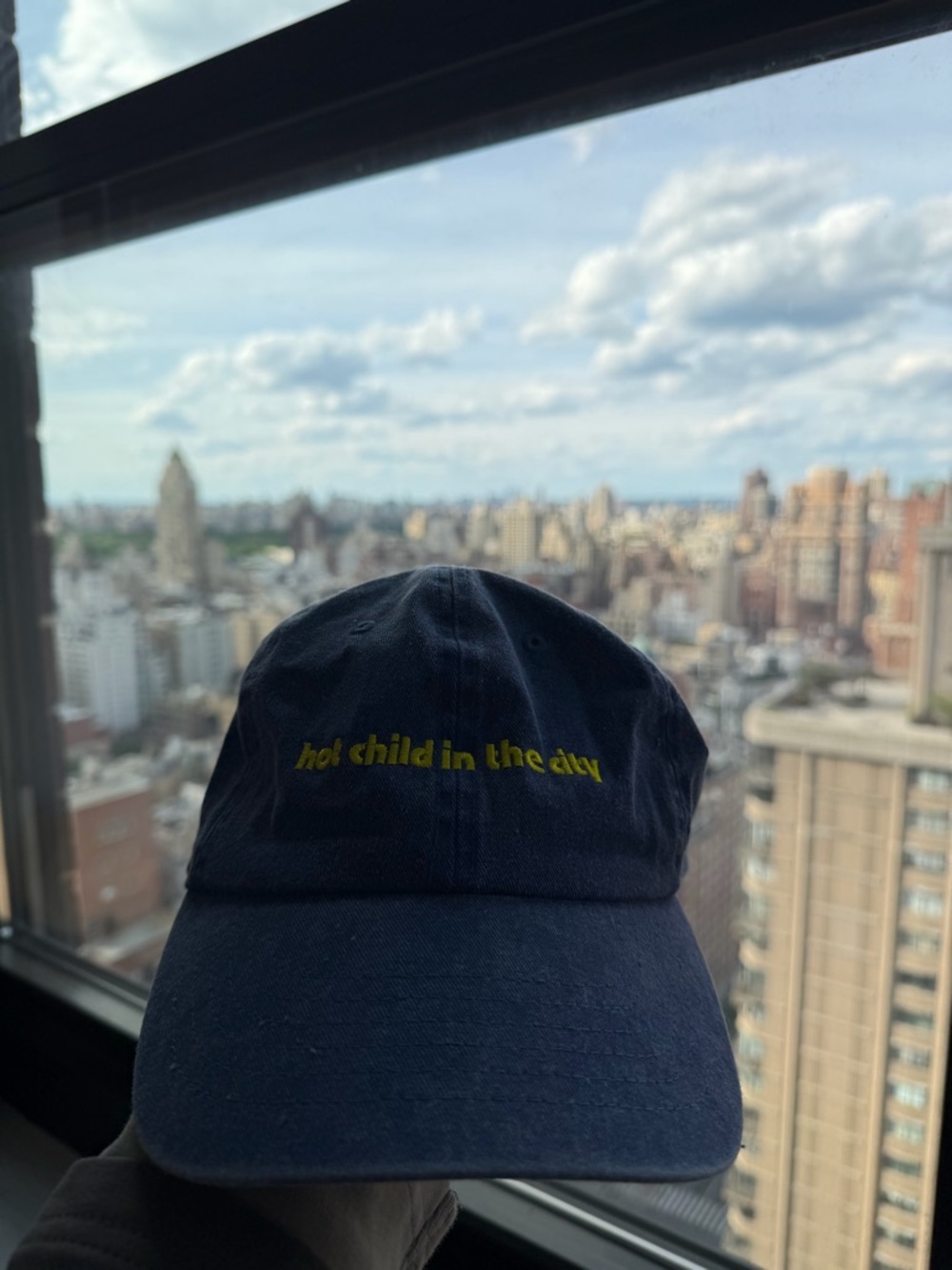 Blue 'hot child in the city' Embroidered Baseball Cap